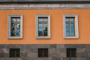 Windows classic on the facade in saint-petersburg.
