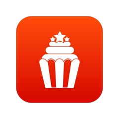 Popcorn icon digital red