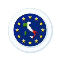 Italy European Union button illustration