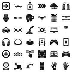 Barbecue icons set, simple style