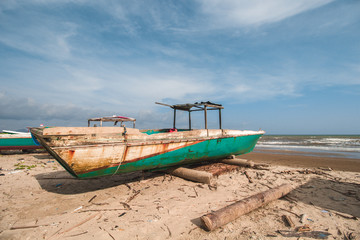 Traditional Boat and Beautiful Beach 