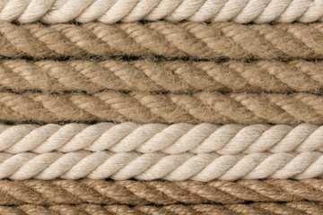 View of hemp ropes, close up