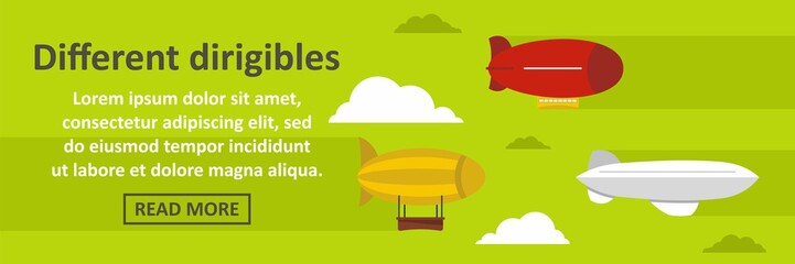 Different dirigibles banner horizontal concept