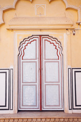 Old Doors of the Hawa Mahal. Hawa Mahal, the Palace of Winds in Jaipur, Rajasthan, India.