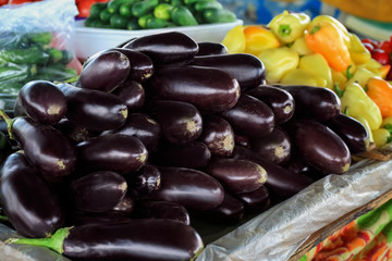 Assortment of fresh vegetables at market