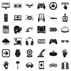 Cyber icons set, simple style