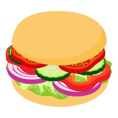 Burger big icon, isometric 3d style