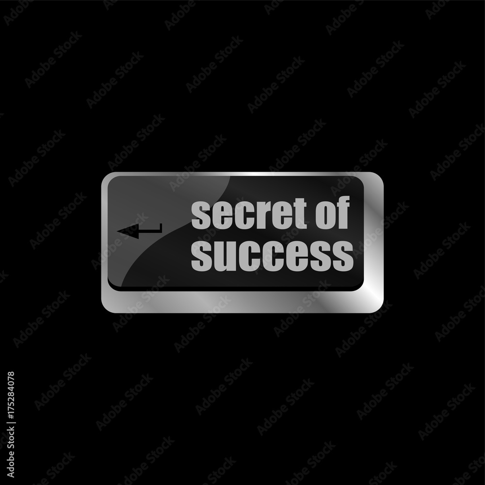 Poster secret of success button on computer keyboard key