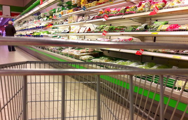 Fare la spesa al centro commerciale - carrello