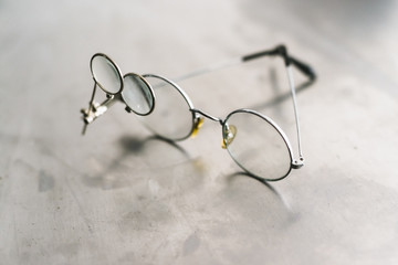 Glasses with magnifying glass