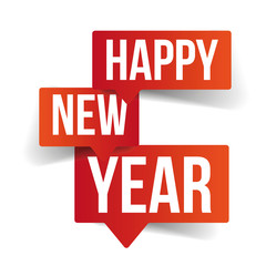 Fototapeta premium Happy New Year speech bubbles