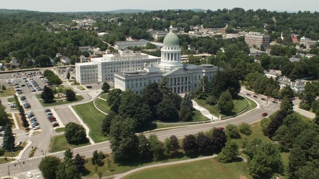 Augusta capital building, aerial