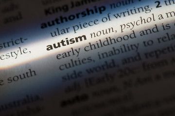 autism word in a dictionary. autism concept