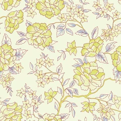 Gordijnen Floral seamless pattern. Garden flower background © Terriana
