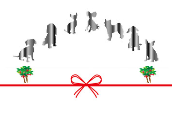 犬のシンプルなデザインポストカード