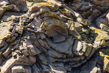 Sedimentary rock. Structure of natural stone. Background.