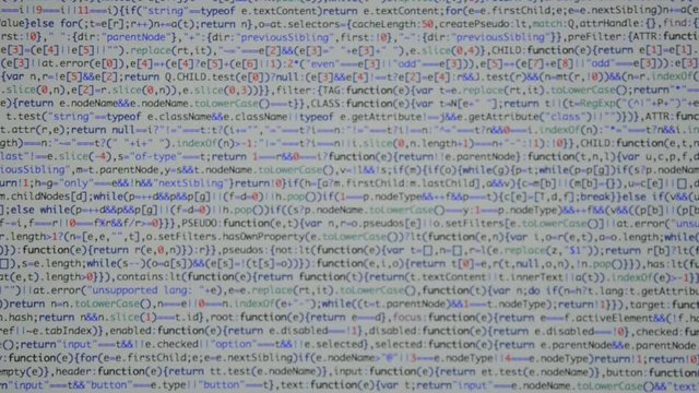HTML and CSS code developing. Website design code programming on a laptop screen