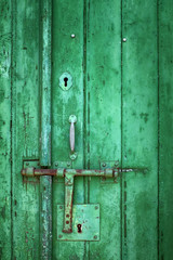 Old Green Door Detail
