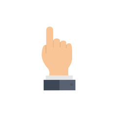 Hand with pointing finger and sleeve of a jacket. Gesture. Vector illustration