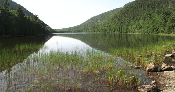 Wide, pristine Bubble Pond in Maine landscape