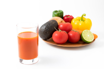 fruit and vegetable on plate
