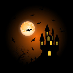 Halloween scary night vector background