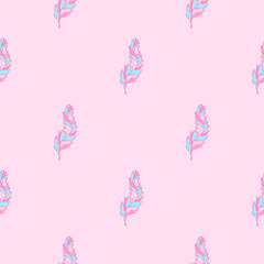 Seamless pattern with feathers. Abstract geometric wallpaper. Feather. Design Zentangle. Hand drawn feather with abstract patterns. Print for textiles, fabrics, polygraphy, posters. Zen art