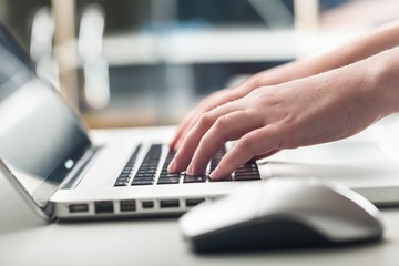 Business man using laptop.