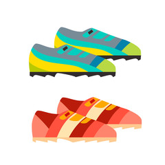 Vector go for walk illustration pair of vintage sneakers activity shoelace boot clothing training