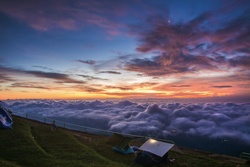 Morning Mist with Mountain ,Sunrise and sea of mis © meen_na