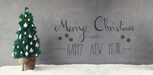 Christmas Tree, Calligraphy, Merry Christmas And Happy New Year
