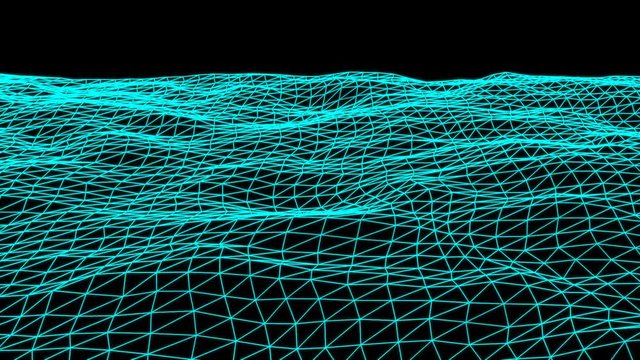Blue grid wave with alpha channel