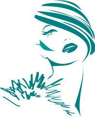 Fashion icon woman face vector illustration - 175293211
