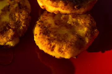 fried cheesecake drizzled with fresh honey