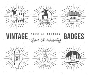 Vector Retro Emblems of Skateboarding