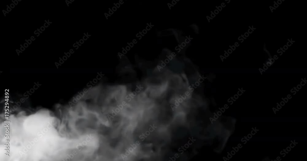 Wall mural seamless loop of smoke slowly floating through space against black background