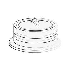 Delicious cake dessert icon vector illustration graphic design