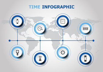 Infographic design with time icons