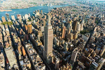 Peel and stick wallpaper Empire State Building Aerial view of the skyscrapers of Midtown Manhattan New York City
