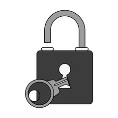 Padlock and key icon vector illustration graphic design