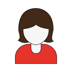 Woman faceless cartoon icon vector illustration graphic design