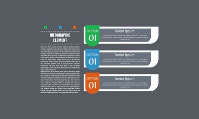 Modern Option Banner Step Business Concept Infographics Element Template for Landing Page, Web Banner, Brochure, Report, Web Design, Workflow Layout, Diagram