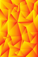 A trendy low poly background created out of yellow and orange triangles.