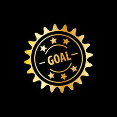 Initial Letter Goal Target Design for seal stamp or label with grunge style