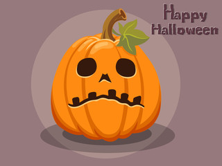 Pumpkin cartoon vector halloween on background