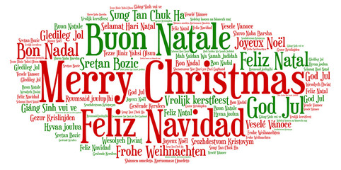 Words cloud Merry Christmas in all languages of the world. © Antonio Gravante