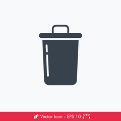 Trash Bin (Recycle Bin) Icon / Vector