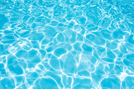 Beautiful ripple wave and blue water surface in swimming pool, Blue water surface for background