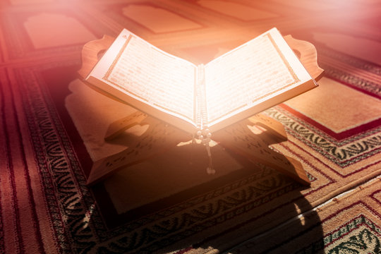 Quran in the mosque - open for prayers