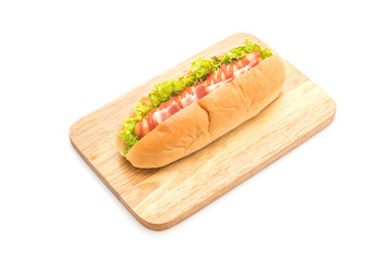sausage hotdog with ketchup